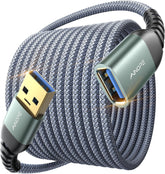 AINOPE USB Extension Cable,USB Extender,USB 3.0 Extension Cable, Male to Female Cord High Data Transfer Compatible with Webcam,USB Keyboard,Flash Drive,Hard Drive,Printer,10FT,Grey
